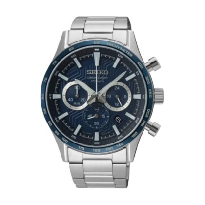 SEIKO SSB445P1 QUARTZ BLUE DIAL 10BAR STAINLESS STEEL MEN WATCH